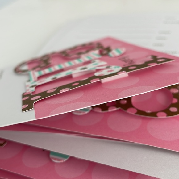 Shower Invitations - Carlton Cards - Baby Girl 8 Pink Cards and 8 pink envelopes - Picture 5 of 6